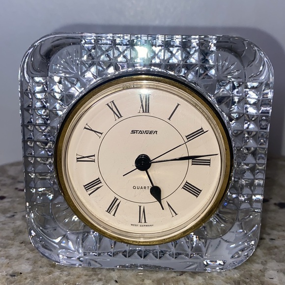 Staiger West Germany Gorgeous Crystal Desk Clock Made in France Unique & Classy - Picture 3 of 10